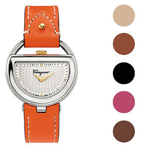 Ferragamo Women's Buckle Diamond Leather Wristwatch