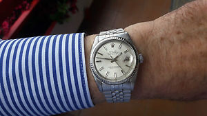 ROLEX Oyster Perpetual Datejust ref. 1601 Ghiera ORO Bracciale a maglie piene