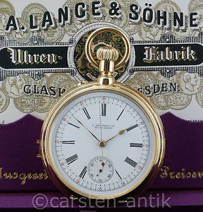 A. Lange & Söhne Glashütte Krüßmann anti magnético Glashutte Cronógrafo Caja