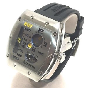 AUTHENTIC AZIMUTH GAUGE MECHA-1 BMF Men's Wristwatch Silver/Black AM1MGBSR