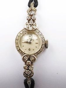Lady Hamilton Vintage Damenuhr 1940-1949 Weißgold-Diamanten Unikat