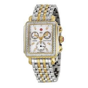 New Michele Deco Signature Two Tone Diamond Ladies Watch  MWW06P000108