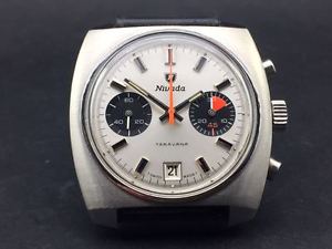 VINTAGE DIVER NIVADA TARAVANA cal VALJOUX 7734, CIRCA 1970  PANDA DIAL SILVER