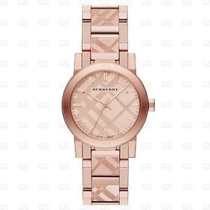 Burberry Womens Check Stamped Bracelet Watch, 26mm