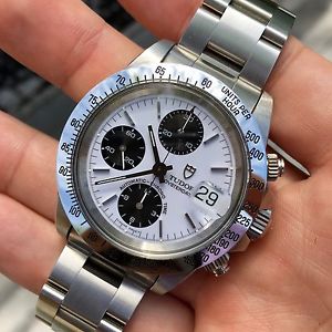 Tudor Big Block 79180 Steel Chronograph Panda Watch LNOS Box Papers