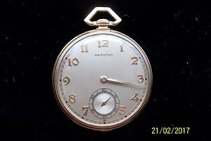 vintage Hamilton Solid 14k Gold Pocket Watch