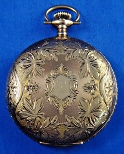1910 American Waltham Watch Co. Pocket Watch 14k Gold Fancy Hunter Case 17J