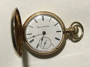 1887 Elgin 18S 11J Key Wind Key Set Solid 18K Gold Pocket Watch Not Scrap 128.1g