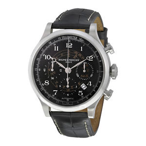 Baume et Mercier Capeland Chronograph Black Leather Mens Watch M0A10168