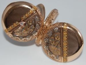 Vintage Pocket Watch, 14K GOLD Hunter Case,  Extremely Ornate Multi Color Gold