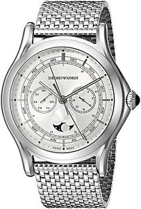 Emporio Armani Swiss Made Men's ARS4201 Analog Display Swiss Quartz Silver Watch