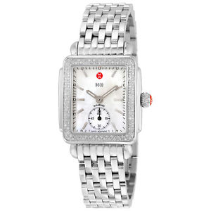 Michele Ladies Deco-16 Mother of Pearl Dial Steel Watch MWW06V000001