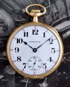 Minty 1923 MINTY DOUBLE SUNK DIAL Hamilton 950 SOLID GOLD Pocket Watch
