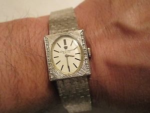 Vintage Jules Jurqensen 14K Gold Diamond Watch  41.50 Grams Wind-up 7.50" wrist