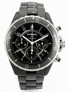 161-0767 CHANEL J12 Ceramic Chronograph AT H0940 Mens Watch Used