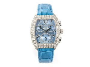 Van der Bauwede Uhr Damenuhr Magnum XS Silber Quarz 226 Brillanten Lederarmband