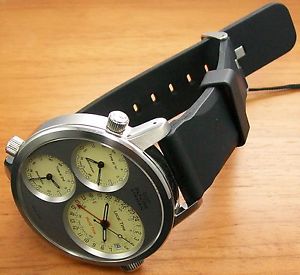 Glycine Airman 7 Silver Circle Montre hommes 3829.151 GMT horloge XXL