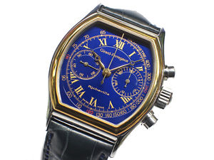 Girard Perregaux Richeville Chronograph Watch Ref 2710 Gold Blue Used Rare Mint
