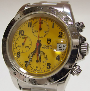 Tudor Prince Date Chrono Time Tiger Ref 79280 Watch Yellow Used Excellent++
