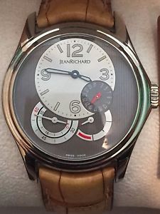 JeanRichard Bressel 1665 Men's Pre-Owned Watch Brown Leather