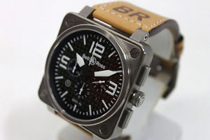 F / S Pre-owned Bell & Ross Chronograph Titanium Carbon Black Dial BR01-94