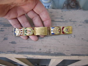 18 kt Watch Band with Flags in Gold:US,Mexico Cuba & Columbia Custom  V. Bahner?