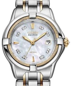 Citizen Signature wrist watches: Steel And Yellow Gold Mop Dial EW2074-50D