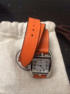 Genuine HERMES CAPE COD PM  Watch Orange Large Size Bracelet Band CC2.710