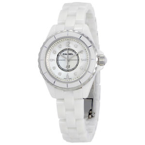 Chanel J12 Mother of Pearl White Ceramic Ladies Watch H2570