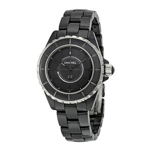 Chanel J12 Black Dial Ceramic Ladies Watch H3828