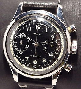 Vintage Military Grant Chronograph cal.Valjoux 23 with original black dial 35 mm