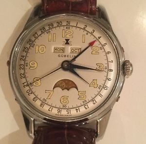 Vintage Gubelin Triple Date Moonphase Stainless Steel 37mm