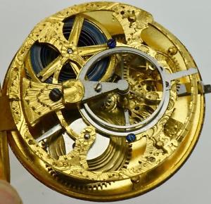 MUSEUM PROTOTYPE Ferdinand Berthoud,Paris SKELETON 22k gold Fusee Cylinder watch