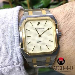 Rare Mint 80' Audemars Piguet Royal Oak Square Large 18k Gold 2tone Mens Watch