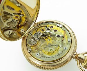 STUNNING 1893 COLUMBUS R.W.K. SPECIAL 14K GOLD POCKET WATCH - NOT TO BE MISSED.