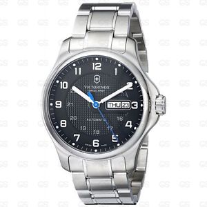 Victorinox Men's 241591 Officers Analog Display Swiss Automatic Silver-Tone Watc
