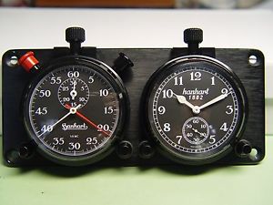 Hanhart Rally Set w Split Second Flyback Chronograph and Day Timer and Box