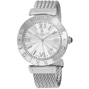 Charriol Alexandre Men's 40mm Silver Steel Bracelet & Case Date Watch ALS.51.101