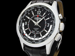 VULCAIN Cricket GMT Black Watch Ref 100108.028 Used 1 Year Warranty