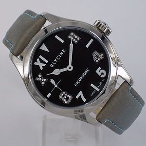 Glycine Incursore Diamant à remonter manuellement Montre 3762.19LD P Noir Neuf