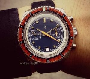 Vintage 1970's LIP Plongée Diver Chronograph Oversize 42mm Box&Papers Serviced