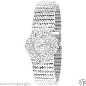 BUECHE GIROD Swiss Quartz 18K White Gold Ladies Diamond Watch "PRE-OWNED"