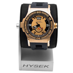 HYSEK ABYSS MEN'S AUTOMATIC BLACK RUBBER SAPPHIRE GLASS WATCH AB03R83A23-CA01