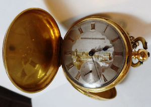 VERY RARE ANTIQUE Henry  Grandjean   89 grs   48 mm  POCKET  WATCHES  18K GOLD