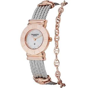 Charriol St-Tropez Women's 24mm Silver Steel Bracelet & Case Watch 028RP.540.326