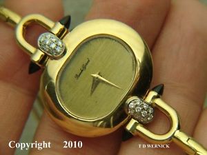18K Solid Gold BUECHE GIROD Watch - 70's Mod Design ~ Rare Find ~