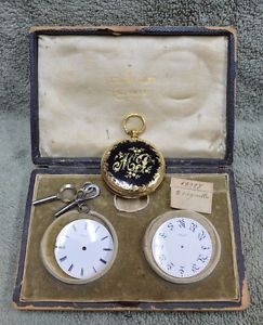 Henry Capt Geneve 18K Yellow Gold Pocket Watch Maria Peebles Athens, GA 3 Faces