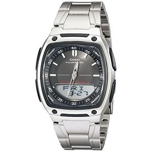 Casio AW81D-1AV Mens Black Dial Analog Quartz Watch with Stainless Steel Strap