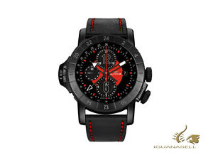 Glycine Airman Airfighter Automatic Watch, GL 754, GMT, PVD, Black-red, GL0050