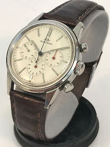 Vintage Movado Sub Sea Chronograph 281 Wrist Watch White Face - RARE